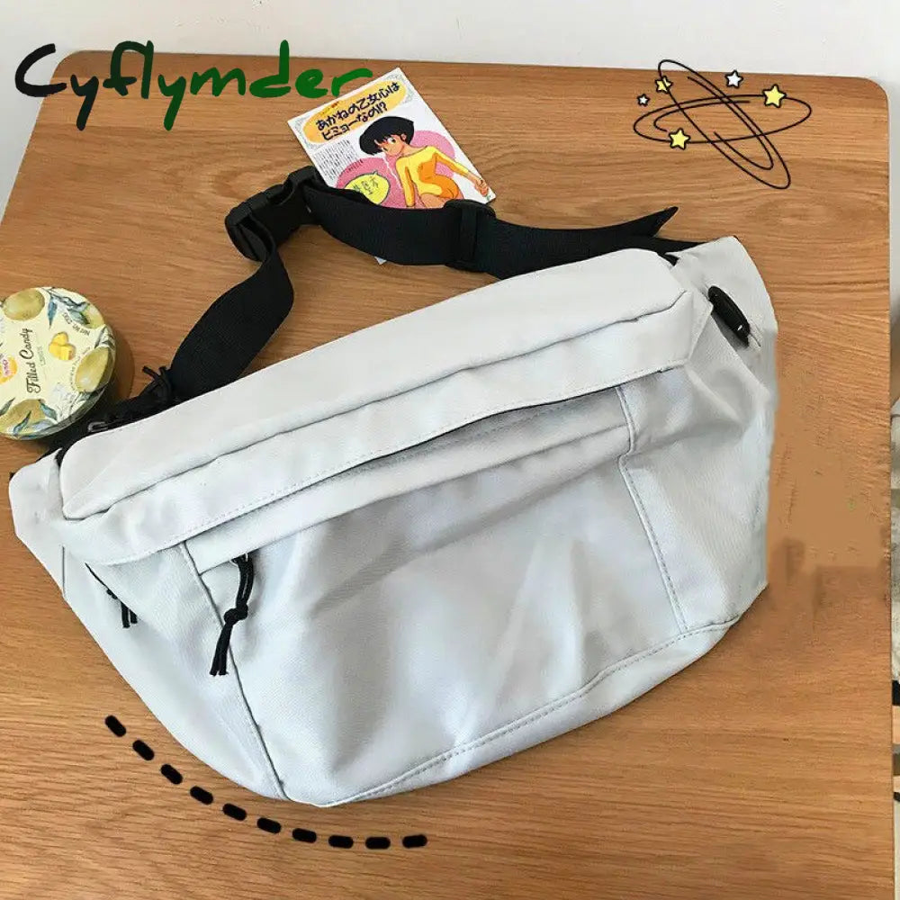 Cyflymder Couple Chest Bag Canvas Nylon Messenger Fashion Simple And Versatile Large-Capacity