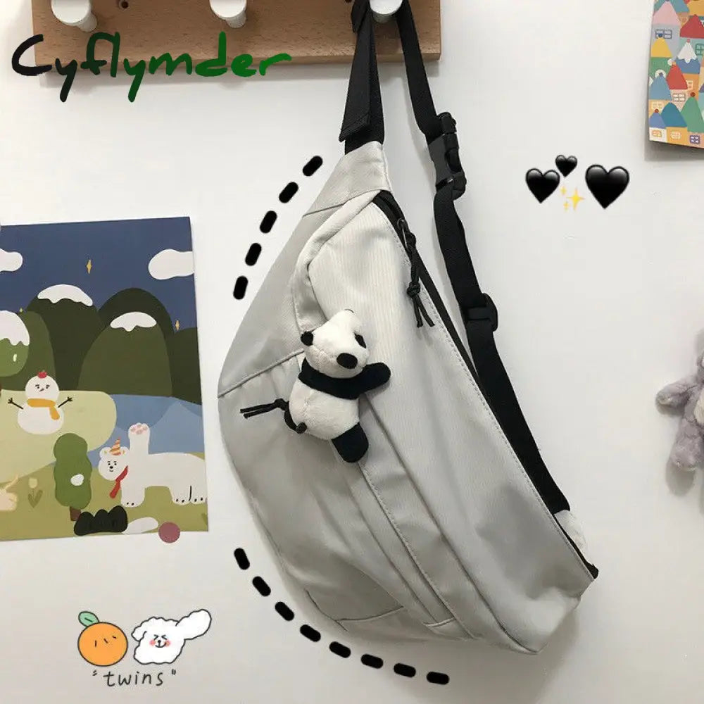 Cyflymder Couple Chest Bag Canvas Nylon Messenger Fashion Simple And Versatile Large-Capacity