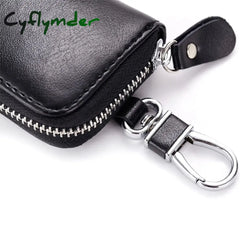 Cyflymder Cow Split Leather Men Women Key Holder House Keychain Bag Organizer Car Case Pouch