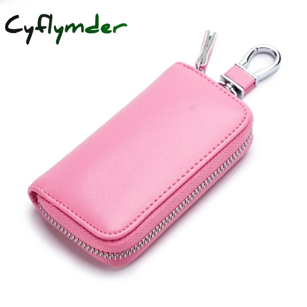 Cyflymder Cow Split Leather Men Women Key Holder House Keychain Bag Organizer Car Case Pouch