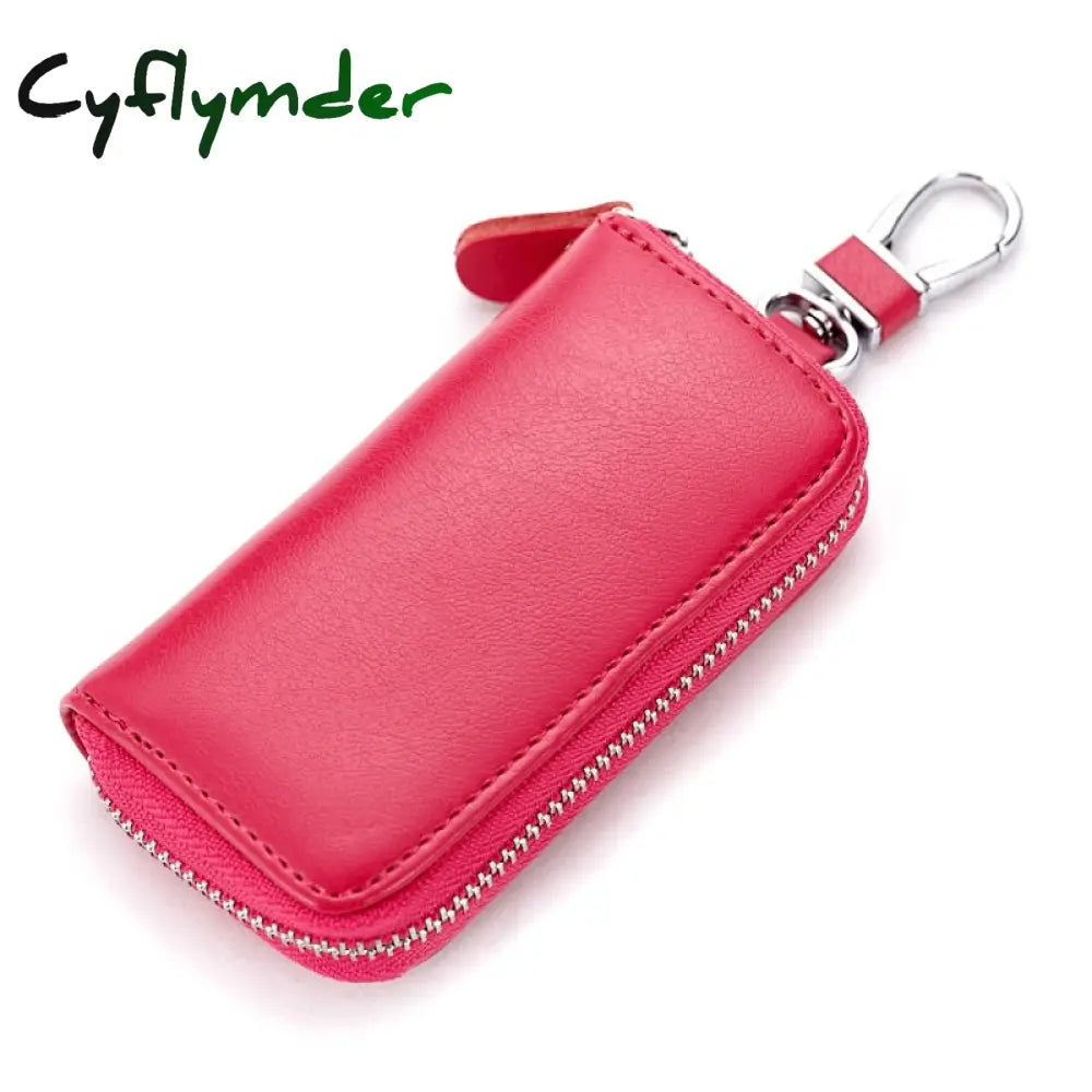 Cyflymder Cow Split Leather Men Women Key Holder House Keychain Bag Organizer Car Case Pouch