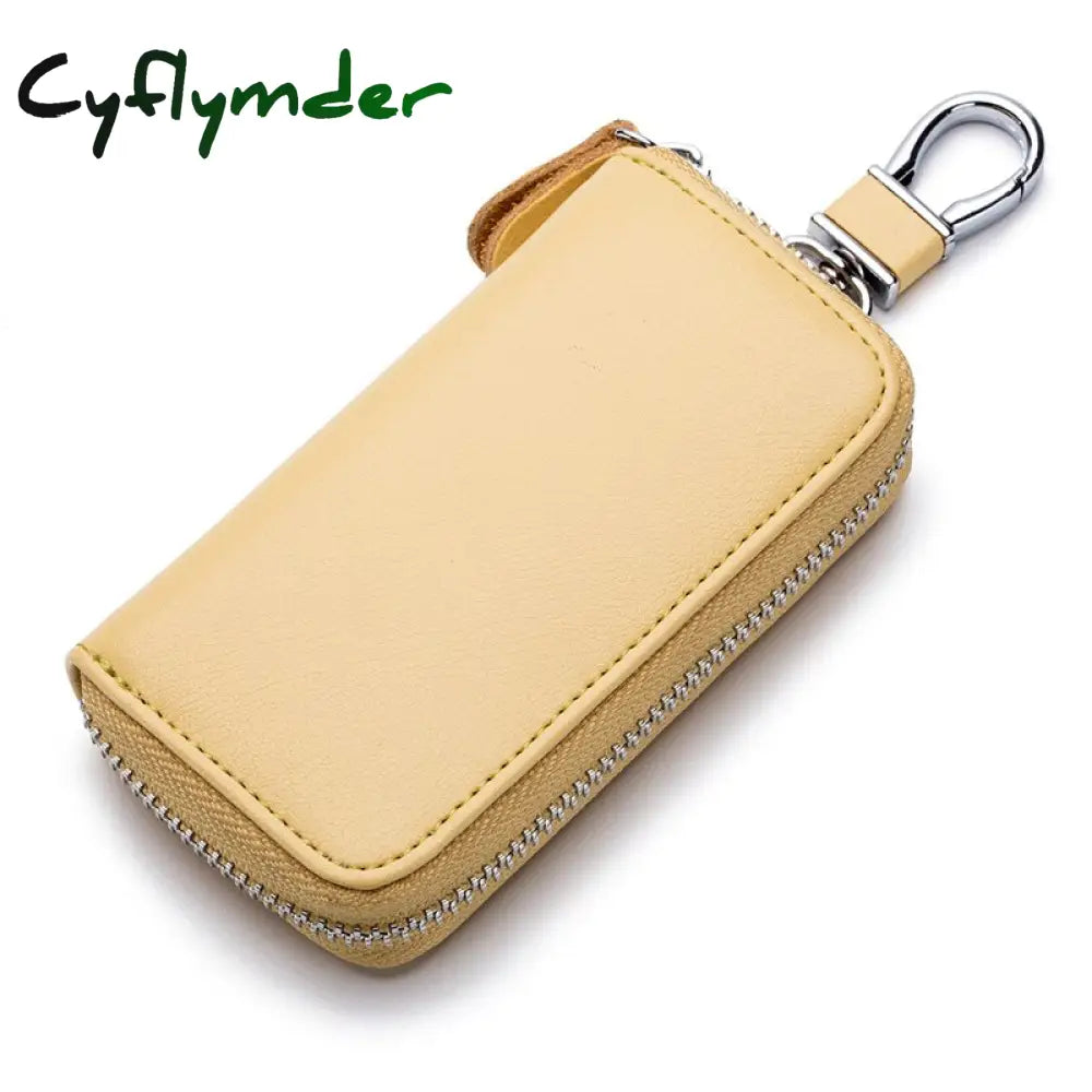 Cyflymder Cow Split Leather Men Women Key Holder House Keychain Bag Organizer Car Case Pouch