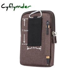 Cyflymder Cowboy Cloth Phone Pouch Belt Clip Bag For Case With Pen Holder Waist Outdoor Sport Cover