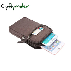 Cyflymder Cowboy Cloth Phone Pouch Belt Clip Bag For Case With Pen Holder Waist Outdoor Sport Cover