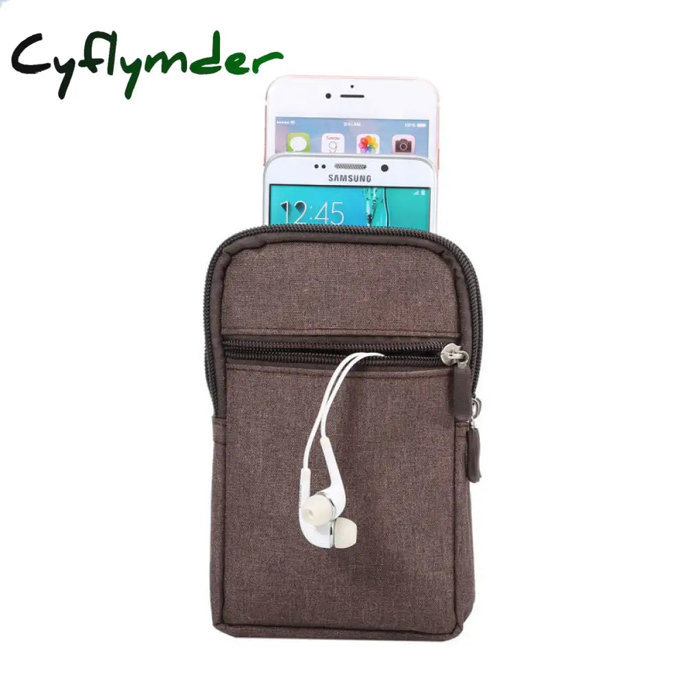 Cyflymder Cowboy Cloth Phone Pouch Belt Clip Bag For Case With Pen Holder Waist Outdoor Sport Cover