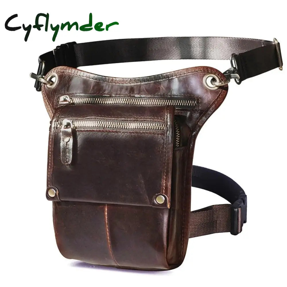 Cyflymder Crazy Horse Leather Men Multifunction Design Small Messenger Bag Fashion Travel Belt