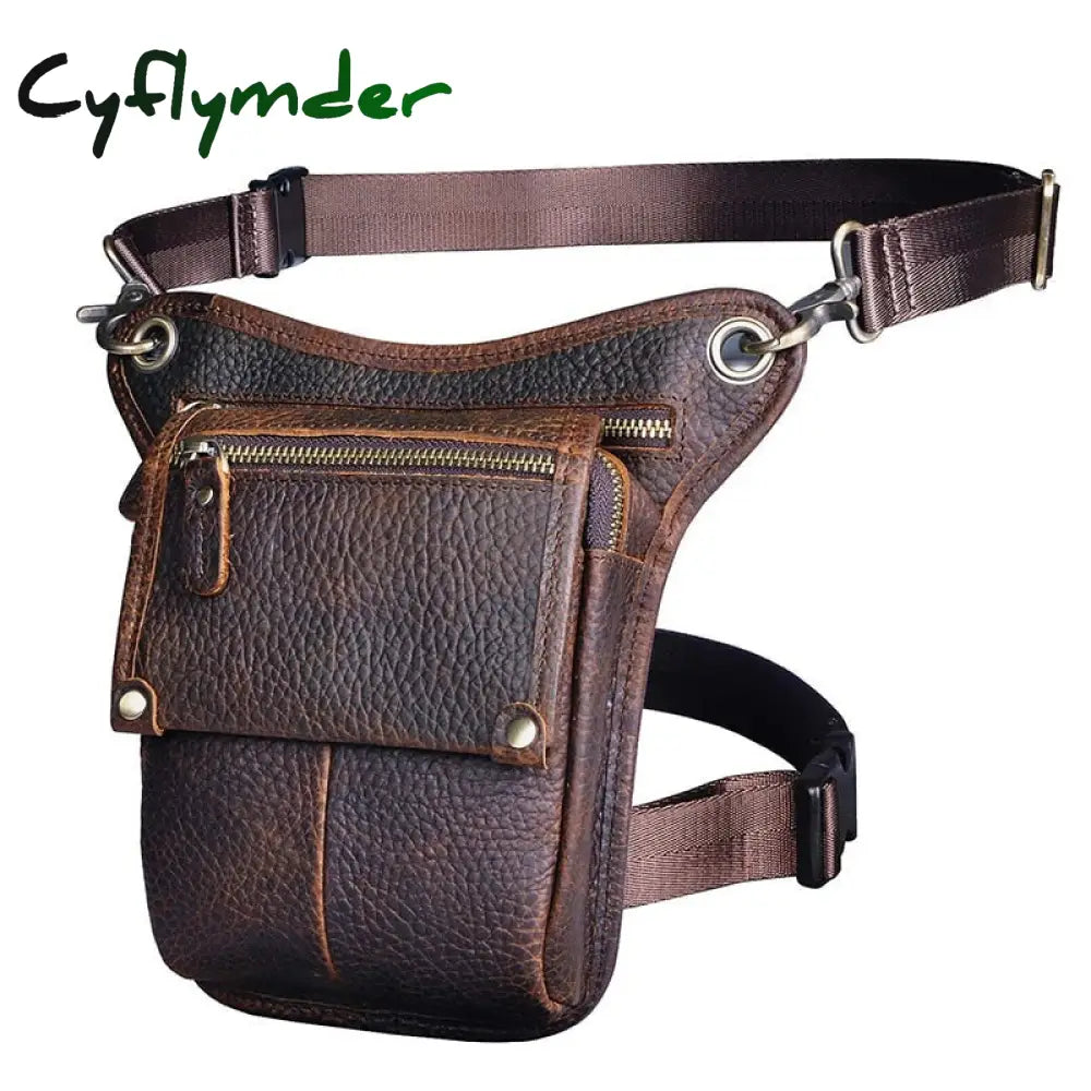 Cyflymder Crazy Horse Leather Men Multifunction Design Small Messenger Bag Fashion Travel Belt