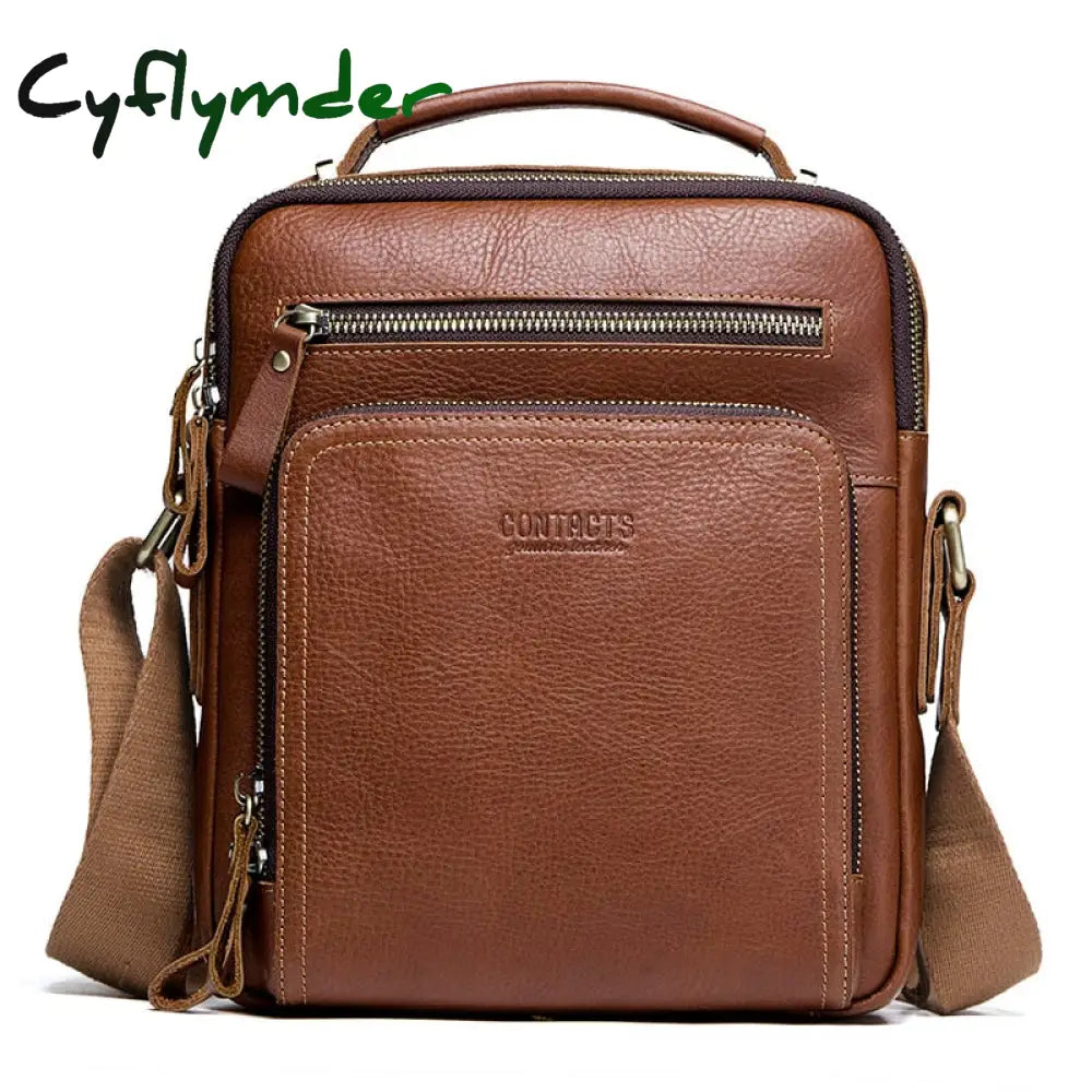 Cyflymder Crazy Horse Leather Men’s Shoulder Bag Vintage Messenger Bags Men Bolsos Male Crossbody