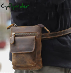 Crazy Horse Leather Waist Belt Bag Multifunction Casual Daily wait pack Small Messenger Shoulder Bag mini Designer Phone Pouch