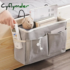 Cyflymder Creative Canvas Storage Hanging Bag Home Bedside Pockets Dormitory Books Snacks Ipad