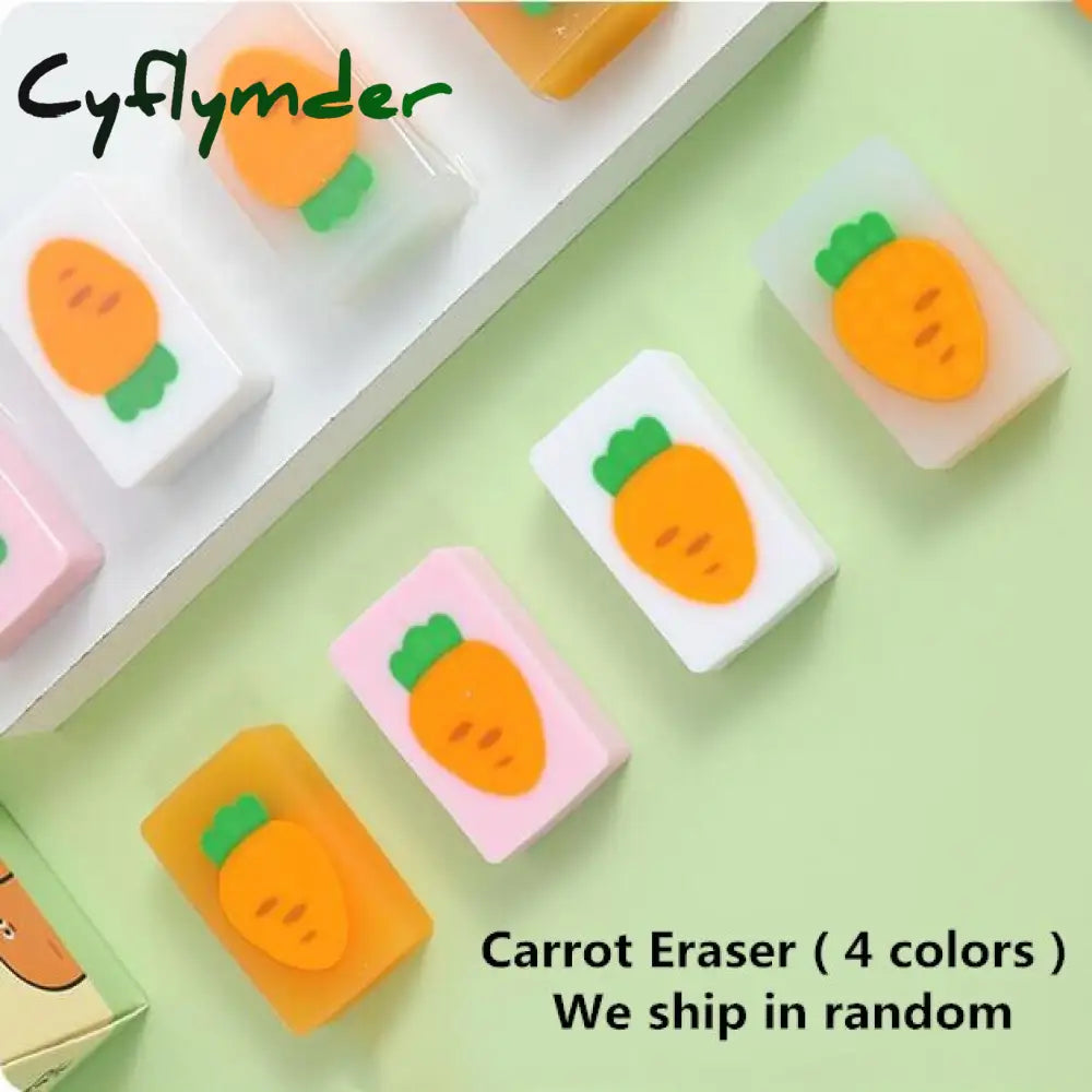 Cyflymder Creative Carrot Series Silicone Soft Pencil Case Penholder Organizer Bag Kawaii