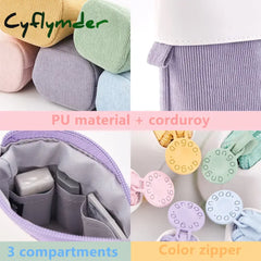 Cyflymder Creative Retractable Pencil Case School Stationery Storage Bag Kawaii Solid Color Pen