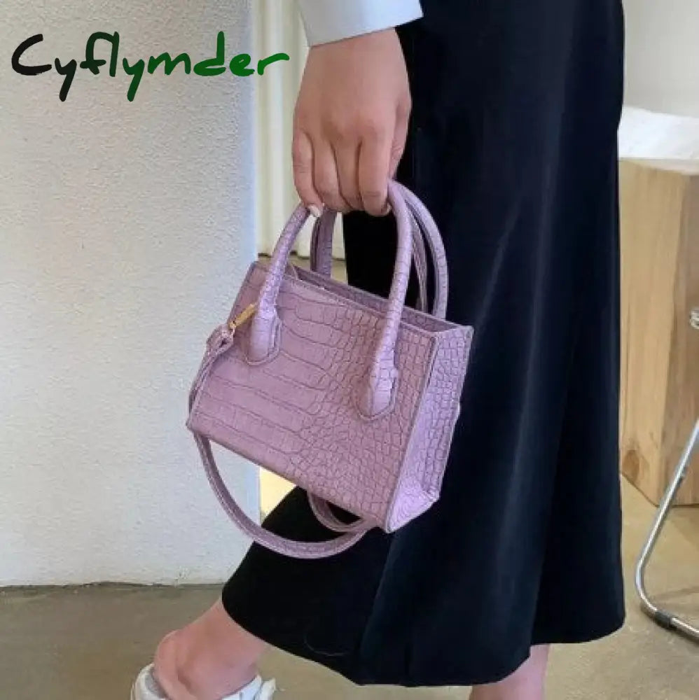 Cyflymder Crocodile Pattern Crossbody Bag Women Luxury Shoulder Pu Leather Designer Mini Handbag