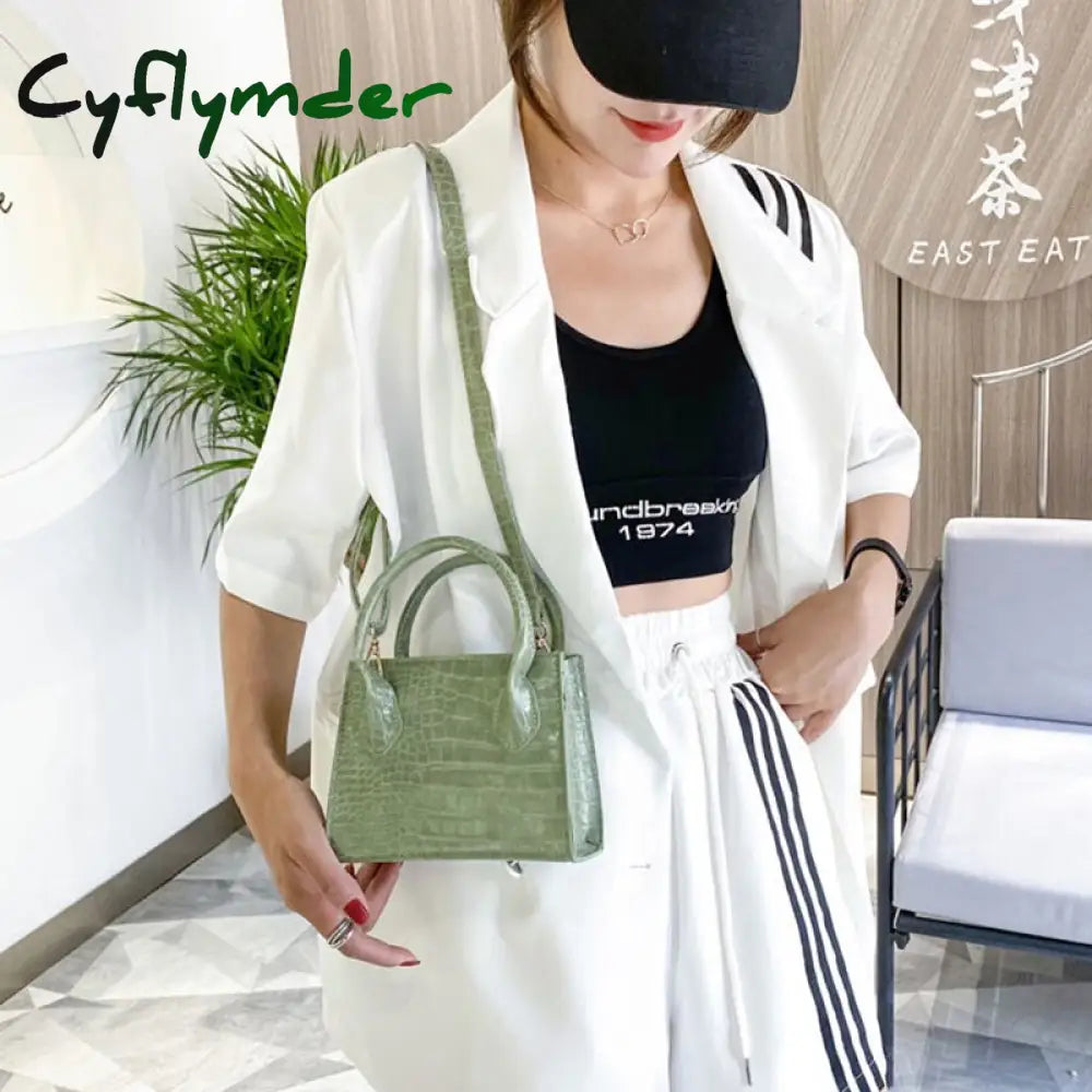 Cyflymder Crocodile Pattern Crossbody Bag Women Luxury Shoulder Pu Leather Designer Mini Handbag