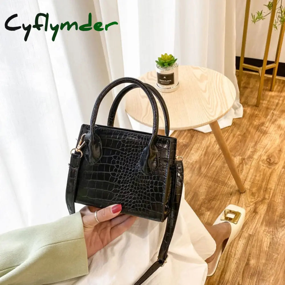 Cyflymder Crocodile Pattern Crossbody Bag Women Luxury Shoulder Pu Leather Designer Mini Handbag