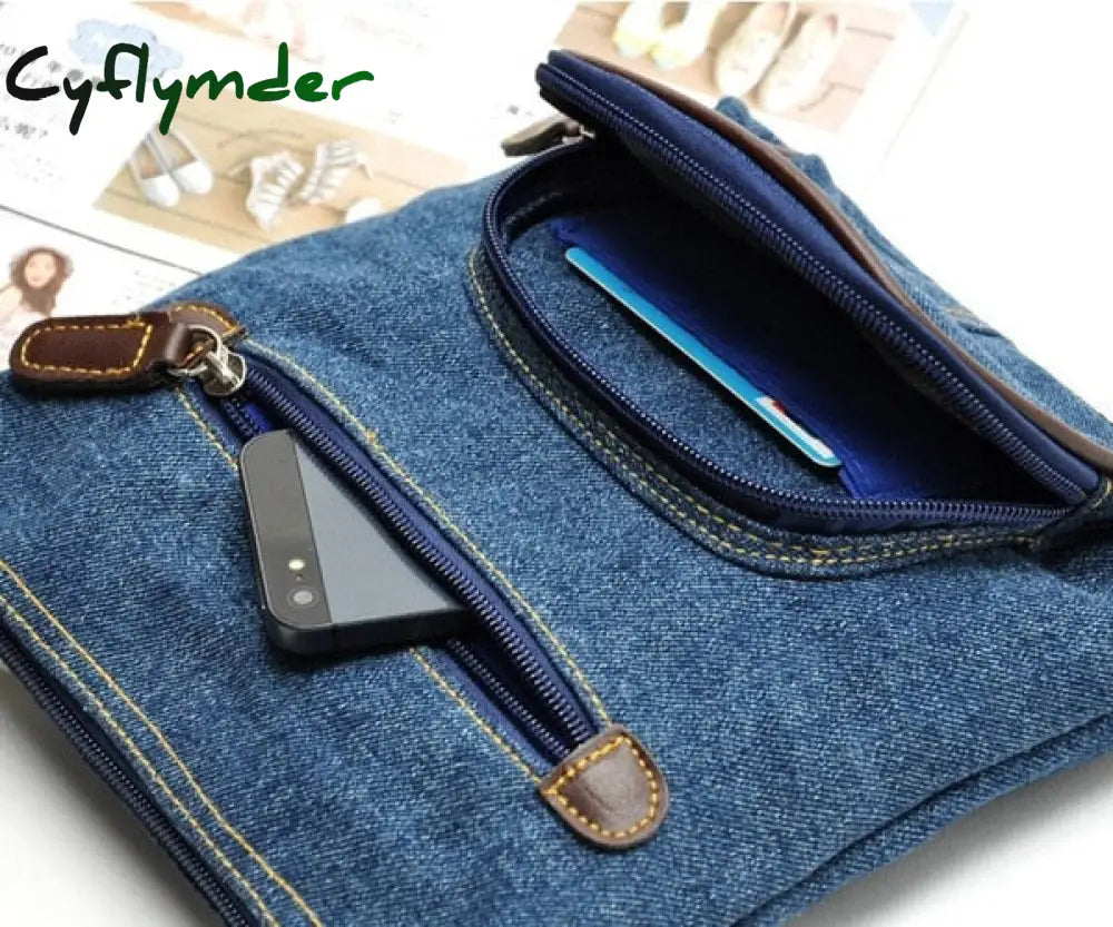 Cyflymder Crossbody Bags For Women Casual Denim Fashion Female Shoulder Bag Pack Travel Zipper