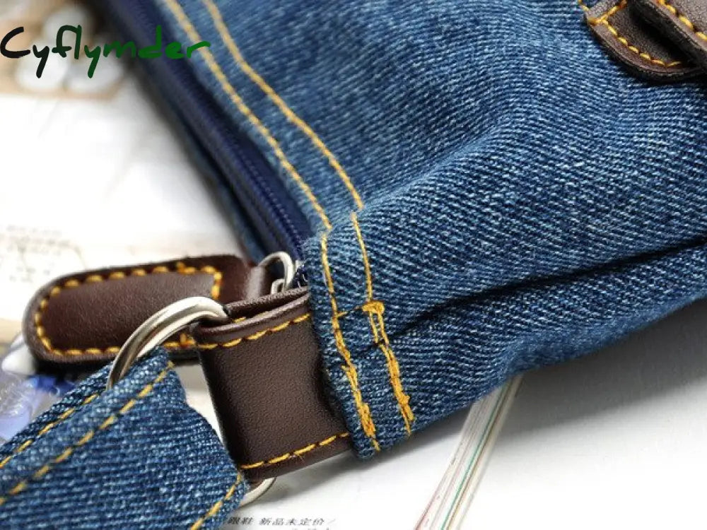 Cyflymder Crossbody Bags For Women Casual Denim Fashion Female Shoulder Bag Pack Travel Zipper