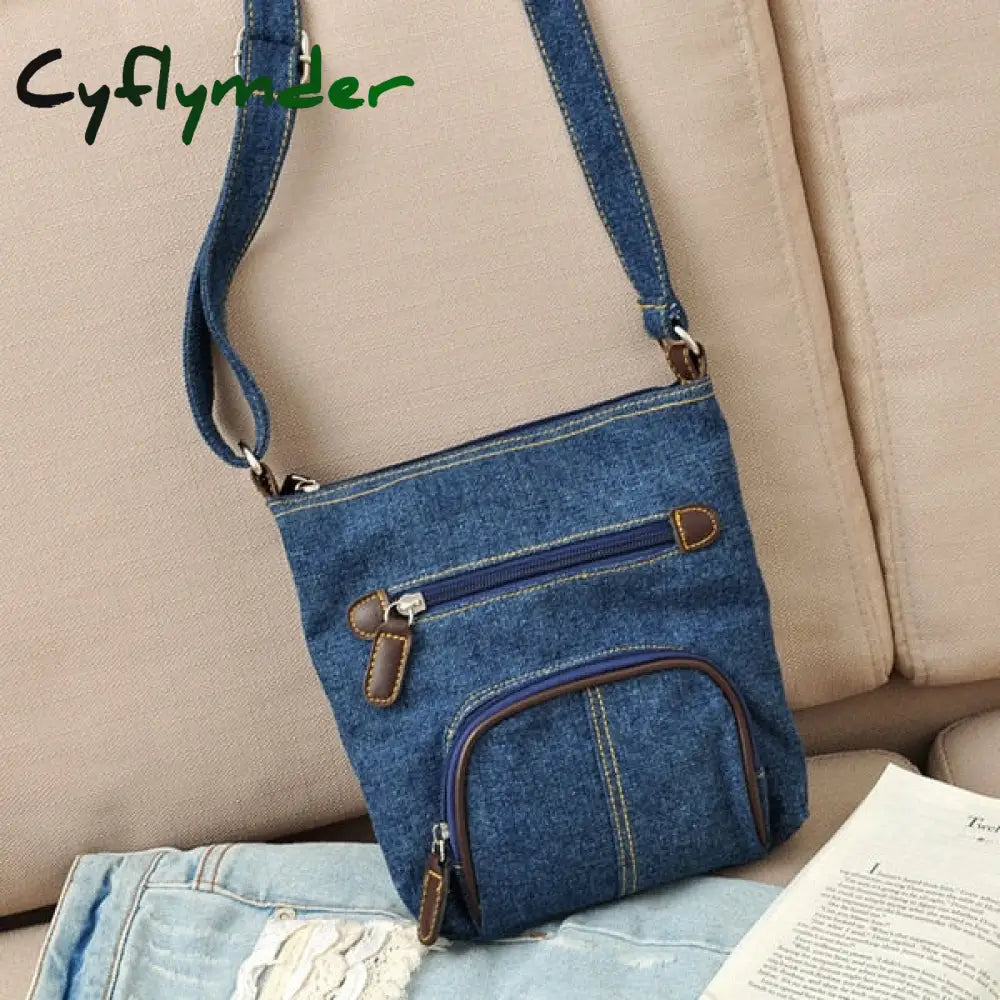 Cyflymder Crossbody Bags For Women Casual Denim Fashion Female Shoulder Bag Pack Travel Zipper