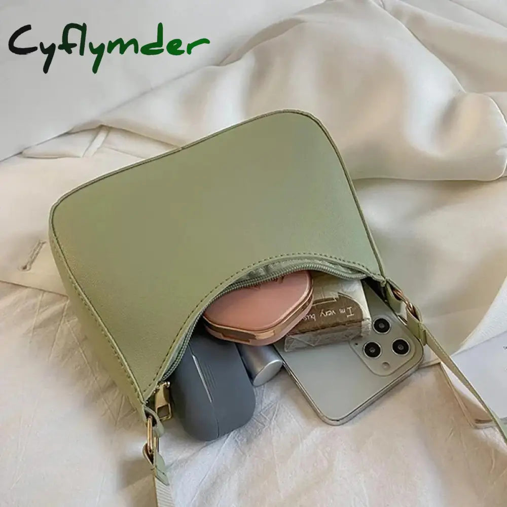 Cyflymder Crossbody Bags For Women Large Capacity Luxury Handbags Purse Solid Color Shoulder Female