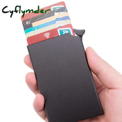 Cyflymder Custom Name Business Wallet Card Holder Rfid Aluminum Box Case Automatic Pop-Up