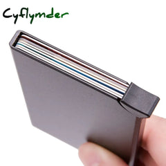 Cyflymder Custom Name Business Wallet Card Holder Rfid Aluminum Box Case Automatic Pop-Up