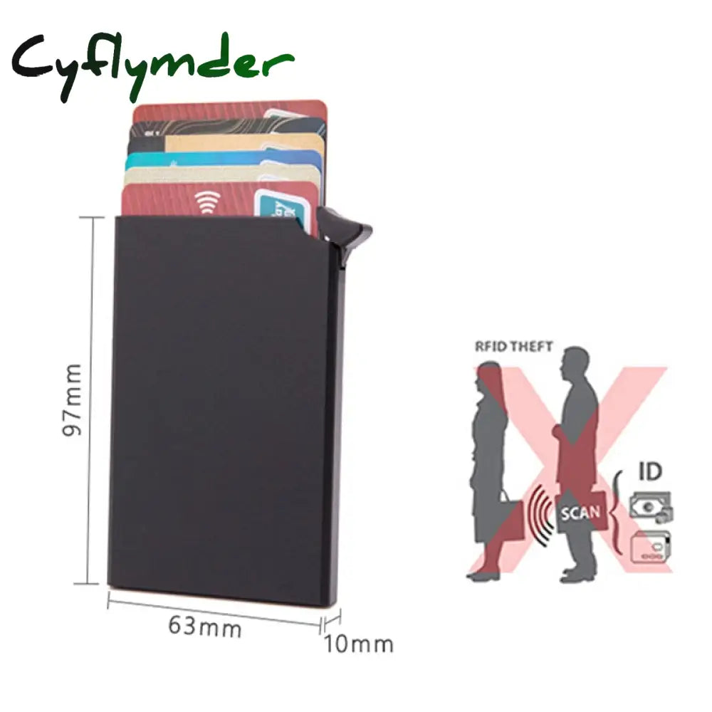 Cyflymder Custom Name Business Wallet Card Holder Rfid Aluminum Box Case Automatic Pop-Up