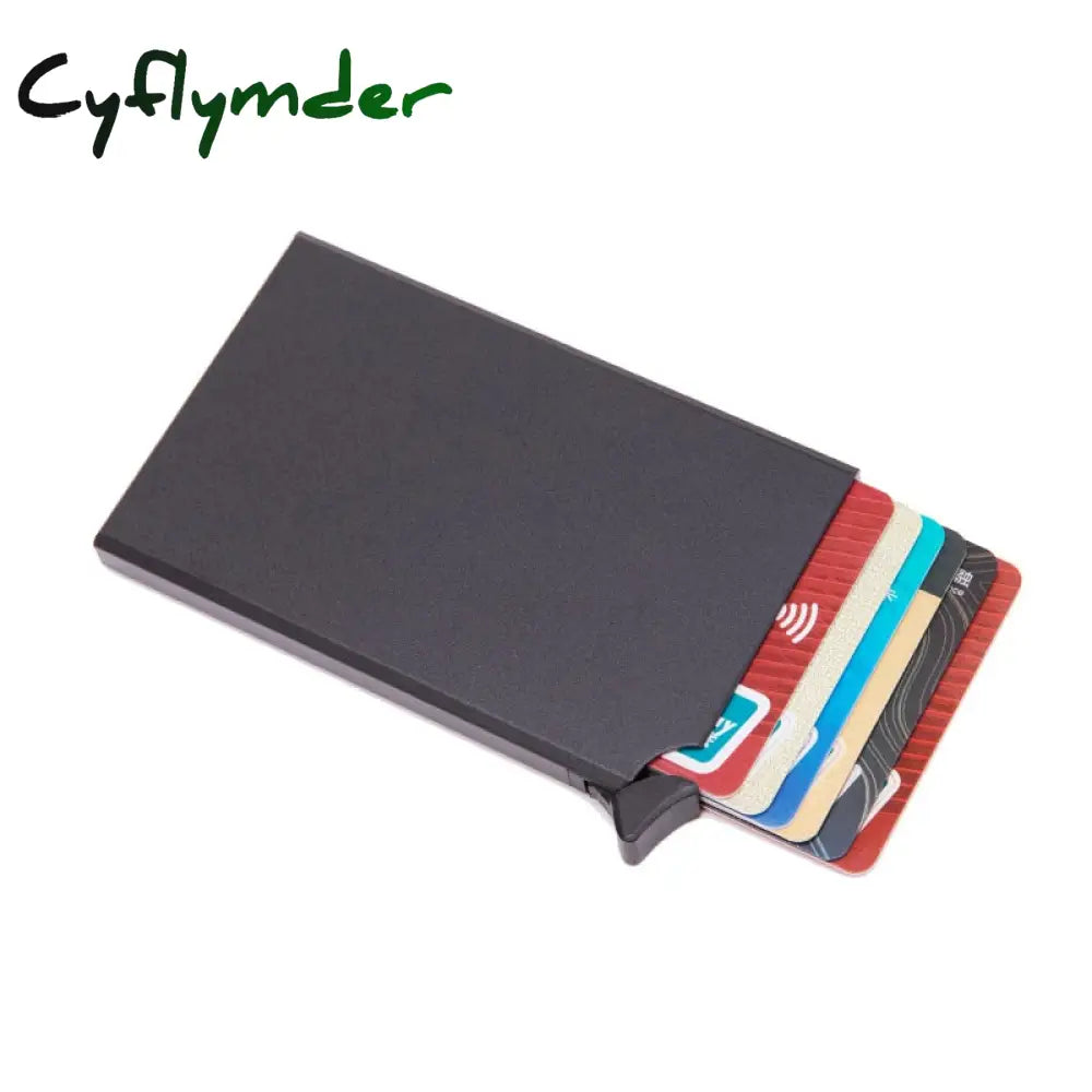 Cyflymder Custom Name Business Wallet Card Holder Rfid Aluminum Box Case Automatic Pop-Up