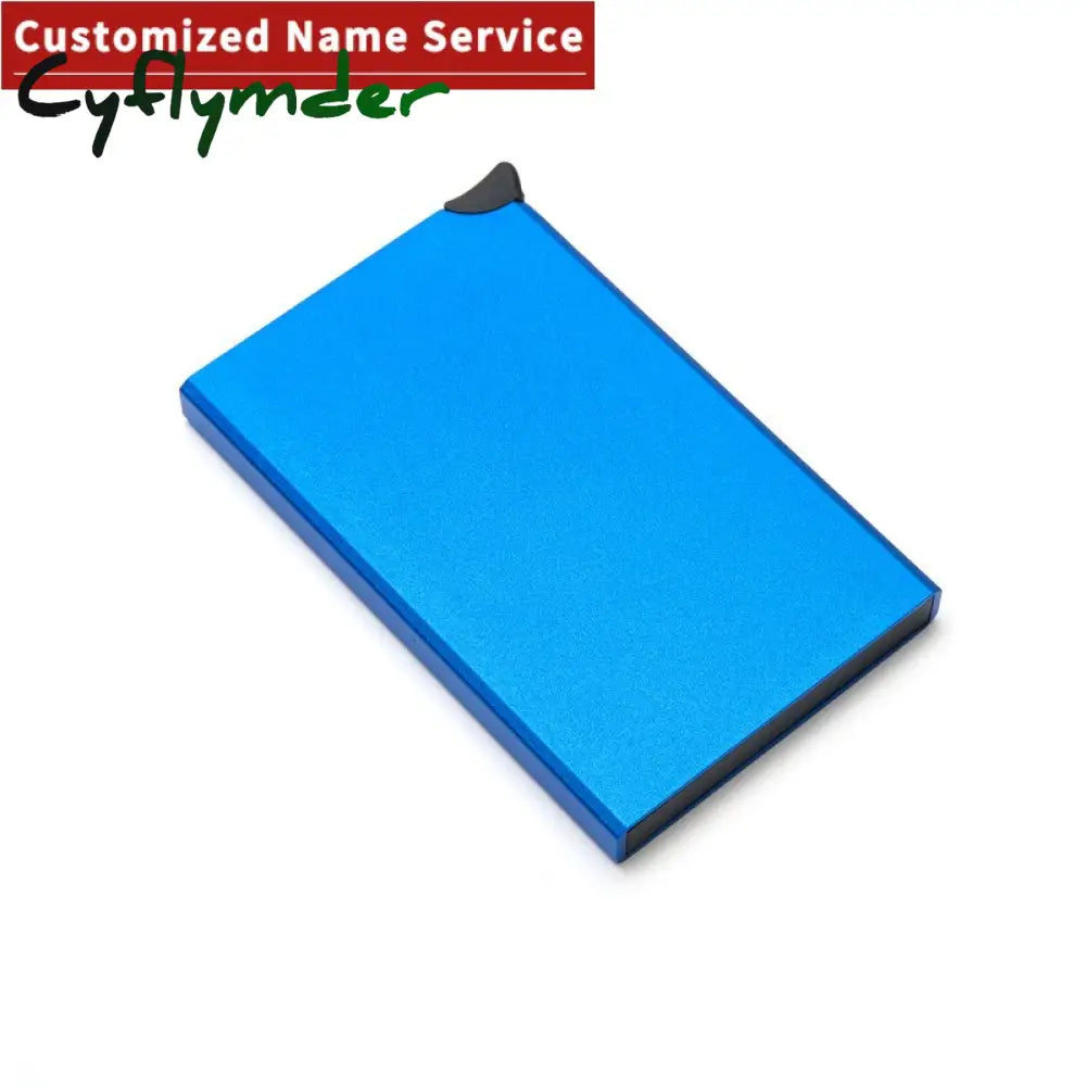 Cyflymder Custom Name Business Wallet Card Holder Rfid Aluminum Box Case Automatic Pop-Up