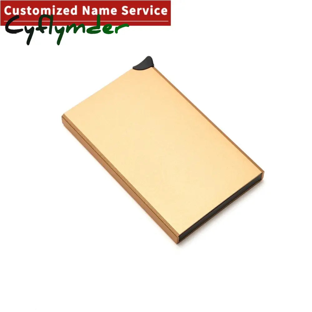 Cyflymder Custom Name Business Wallet Card Holder Rfid Aluminum Box Case Automatic Pop-Up