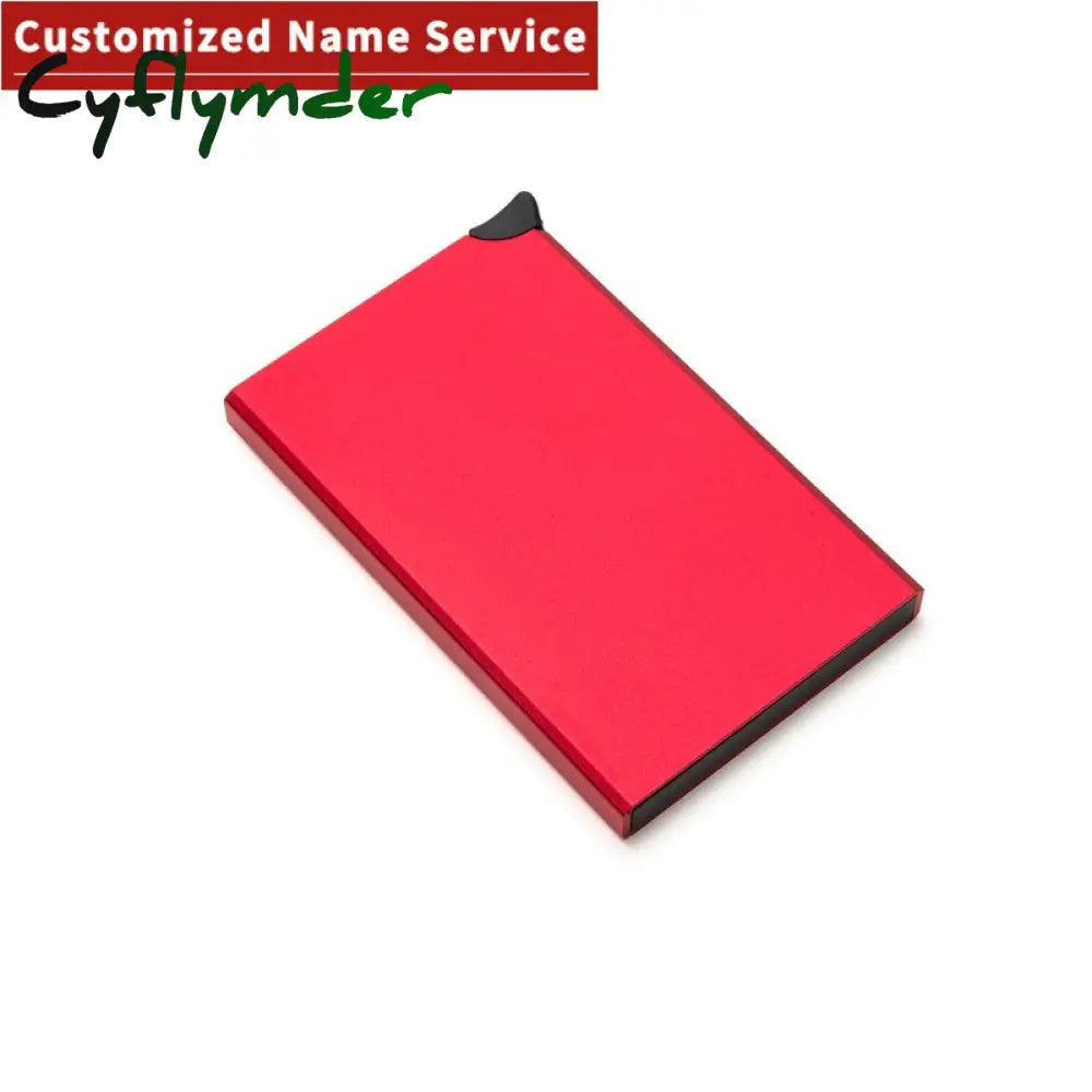 Cyflymder Custom Name Business Wallet Card Holder Rfid Aluminum Box Case Automatic Pop-Up