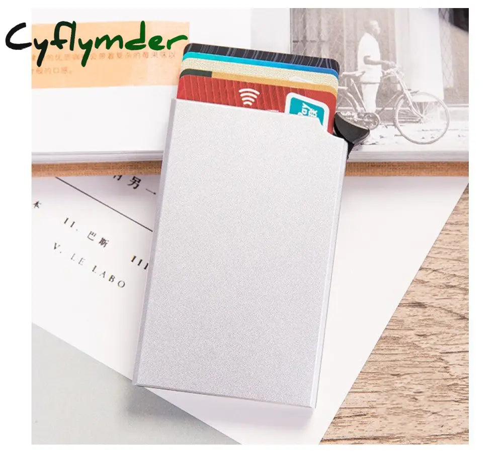 Cyflymder Custom Name Business Wallet Card Holder Rfid Aluminum Box Case Automatic Pop-Up