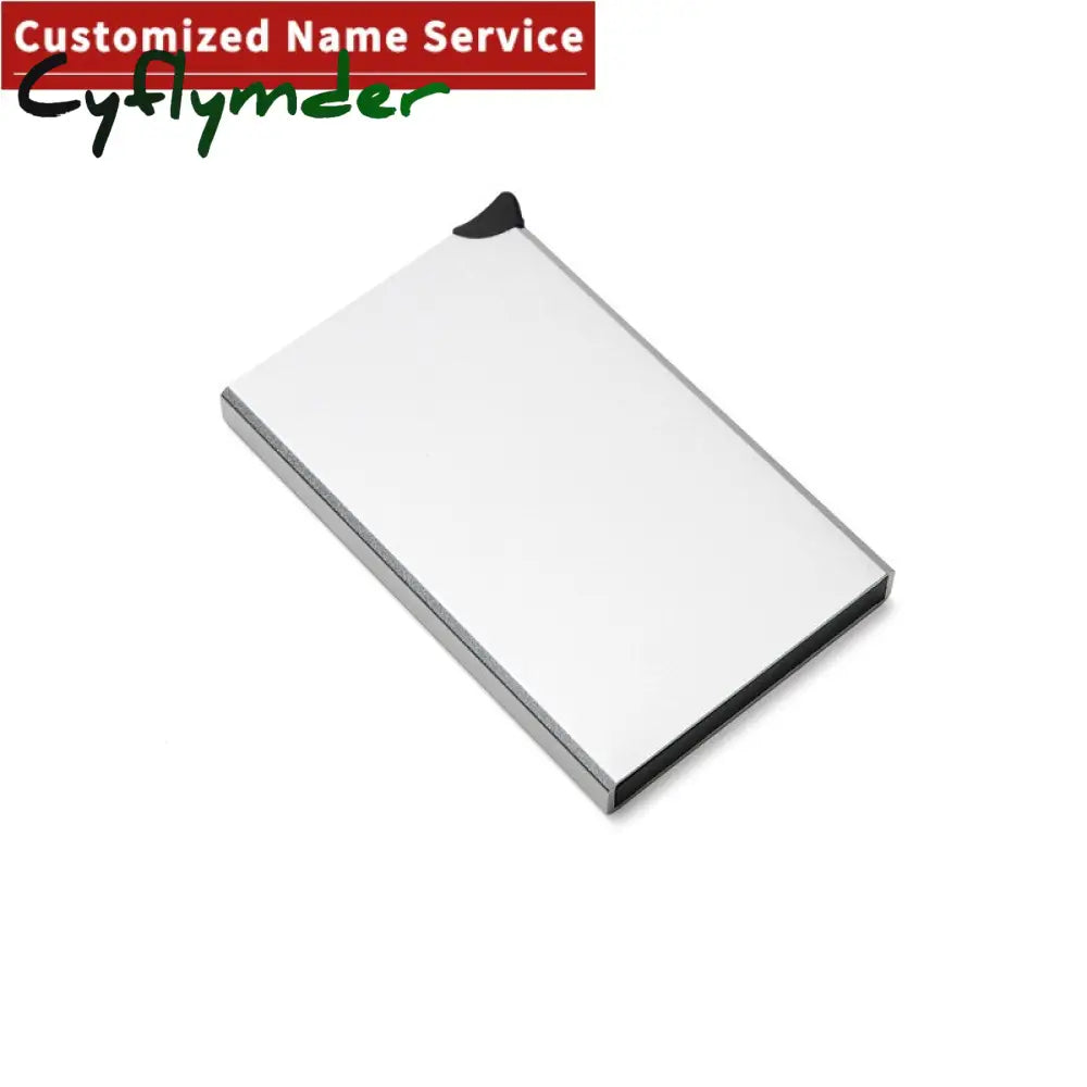 Cyflymder Custom Name Business Wallet Card Holder Rfid Aluminum Box Case Automatic Pop-Up