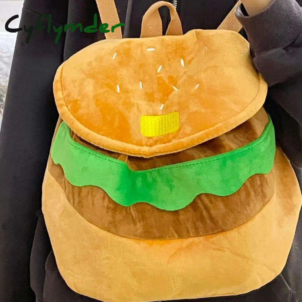 Cyflymder Cute Cartoon Burger Kawaii Funny Shoulder Bag Backpack Women Large Capacity School Bags