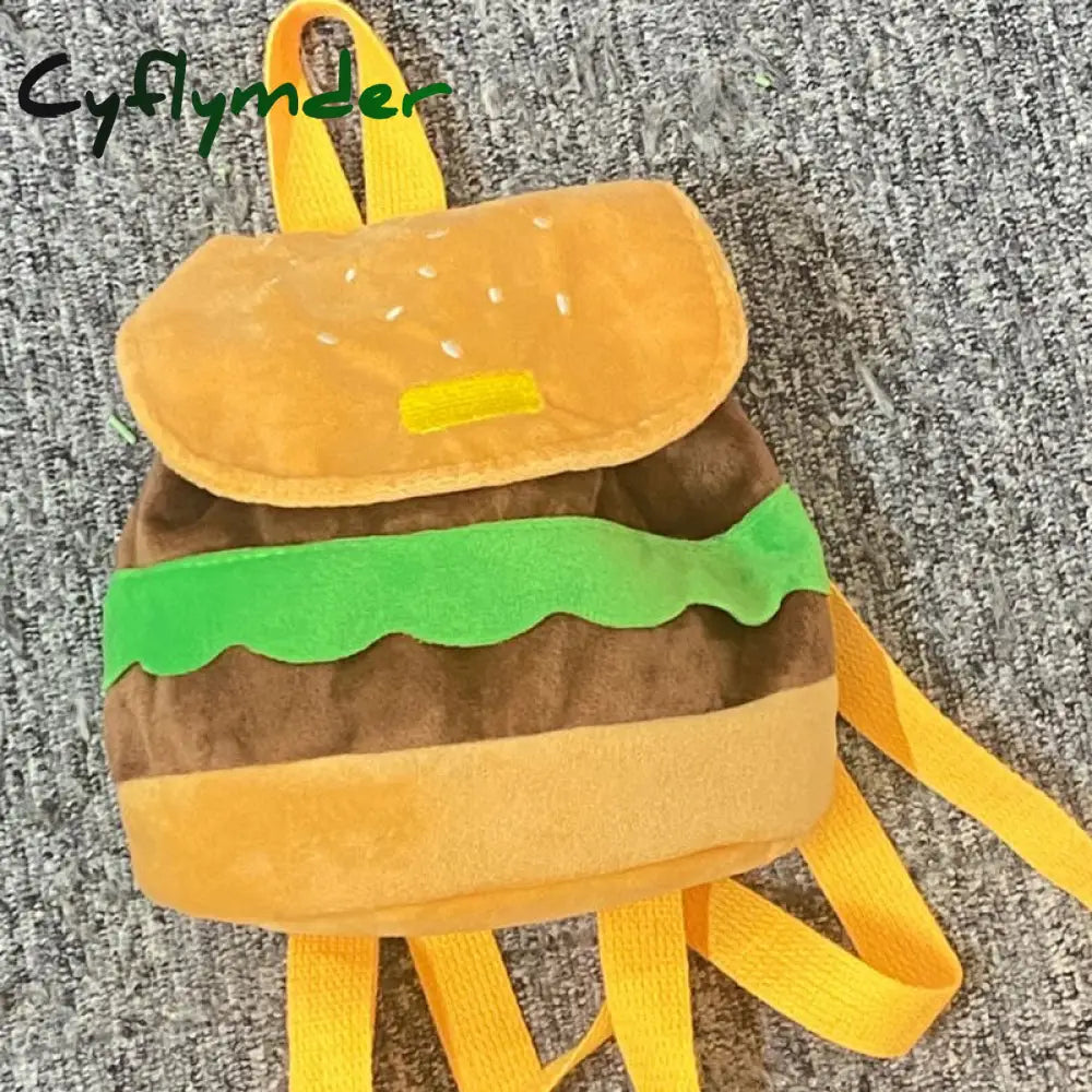 Cyflymder Cute Cartoon Burger Kawaii Funny Shoulder Bag Backpack Women Large Capacity School Bags