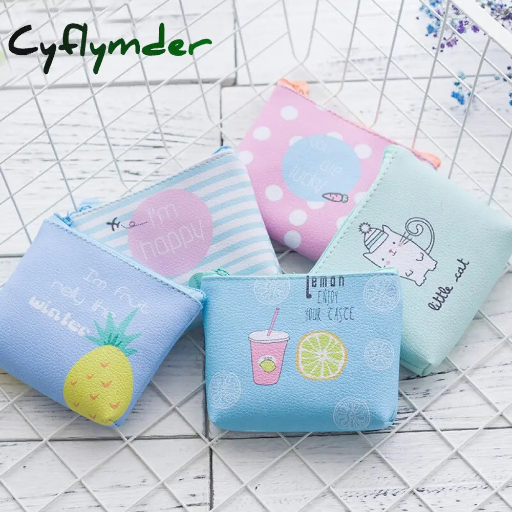 Cyflymder Cute Cartoon Girls Kids Coin Purse Mini Wallet Child Small Pouch Zipper Money Key