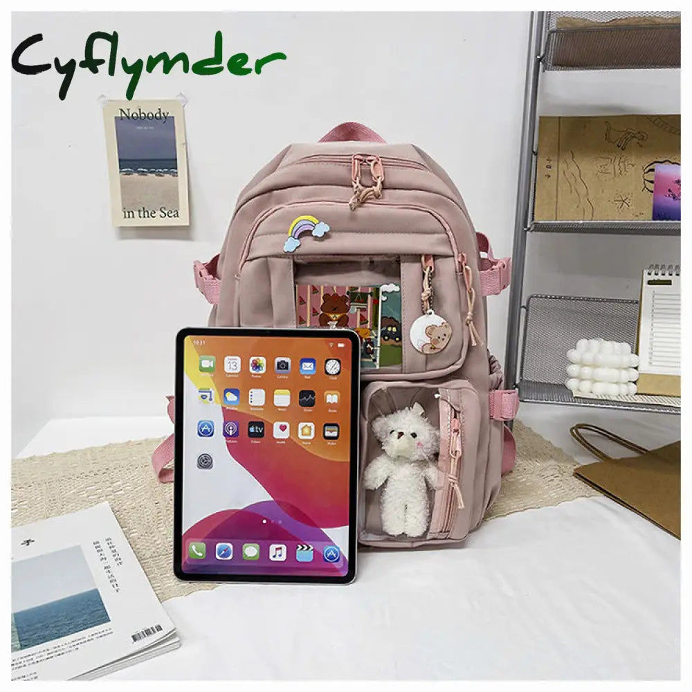 Cyflymder Cute Girls ITA Backpack Women Large Capacity Ins Schoolbags for Teens Female Korean Harajuku School Student