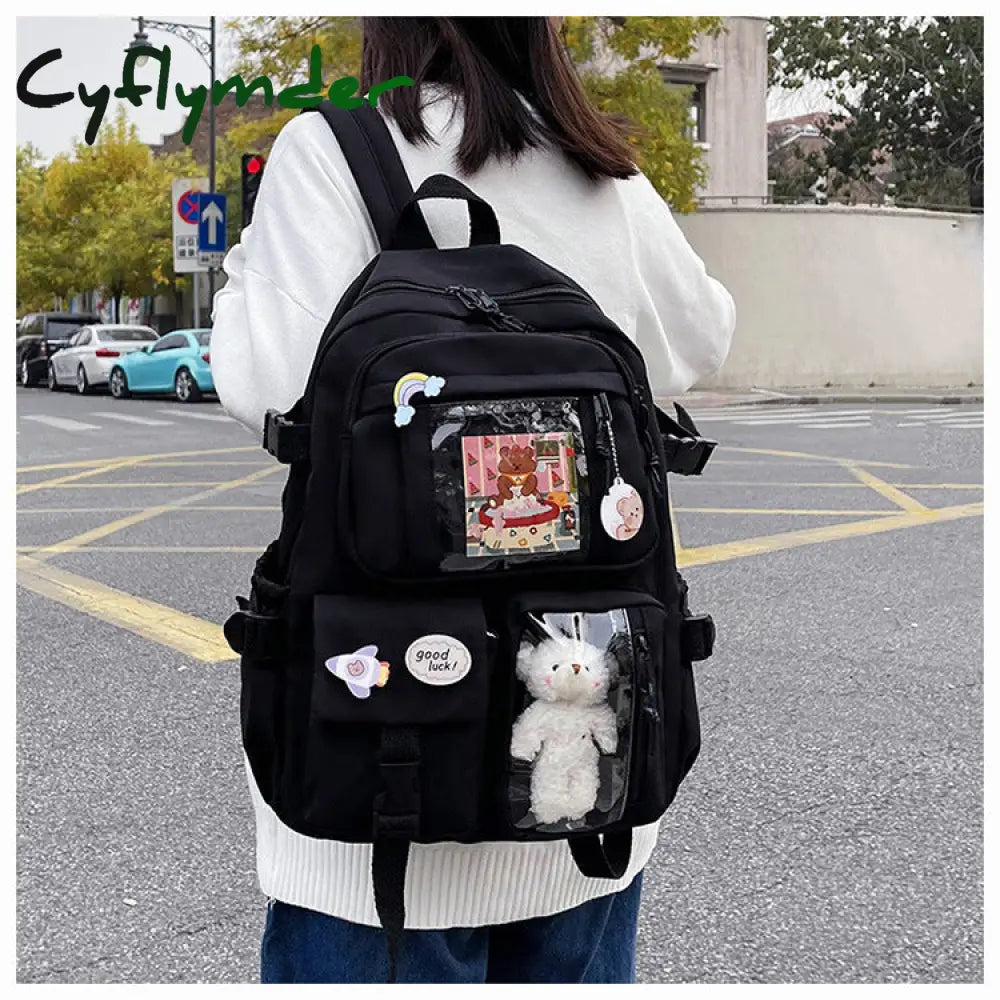 Cyflymder Cute Girls ITA Backpack Women Large Capacity Ins Schoolbags for Teens Female Korean Harajuku School Student