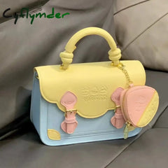 Cyflymder Cute Kawaii Shoulder Bag Animal Letter Print Colorblock Crossbody Summer Youthful Casual