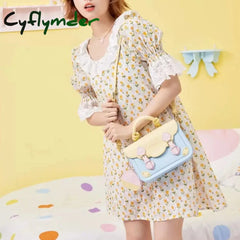 Cyflymder Cute Kawaii Shoulder Bag Animal Letter Print Colorblock Crossbody Summer Youthful Casual