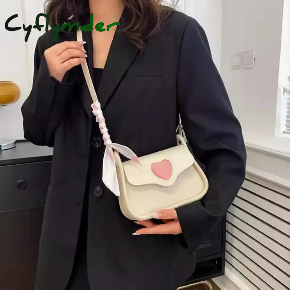 Cyflymder Cute Love Heart Women’s Small Square Shoulder Bags Fashion Female Messenger Bag Simple