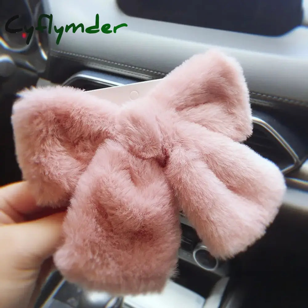 Cyflymder cute winter outfits Autumn/Winter Large Plush Hairbows Girls Hair Accessori Women Fashion Soft Warm Bowknot