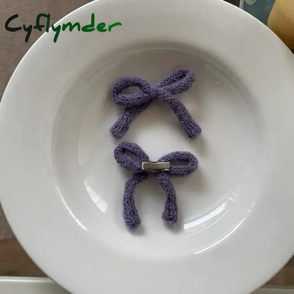 Cyflymder cute winter outfits Autumn/Winter Large Plush Hairbows Girls Hair Accessori Women Fashion Soft Warm Bowknot