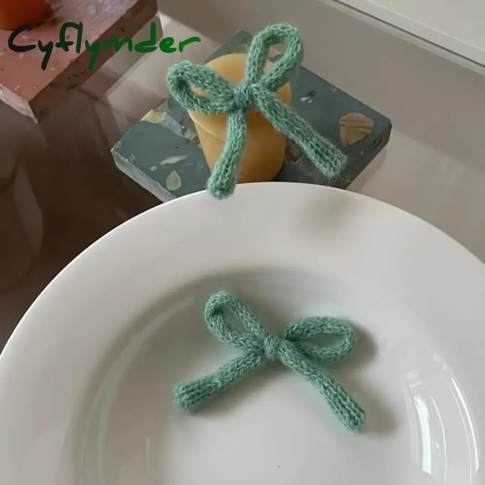 Cyflymder cute winter outfits Autumn/Winter Large Plush Hairbows Girls Hair Accessori Women Fashion Soft Warm Bowknot