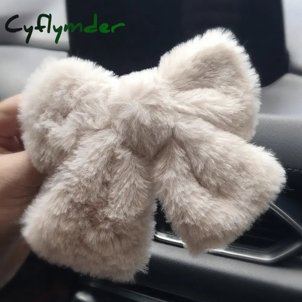 Cyflymder cute winter outfits Autumn/Winter Large Plush Hairbows Girls Hair Accessori Women Fashion Soft Warm Bowknot