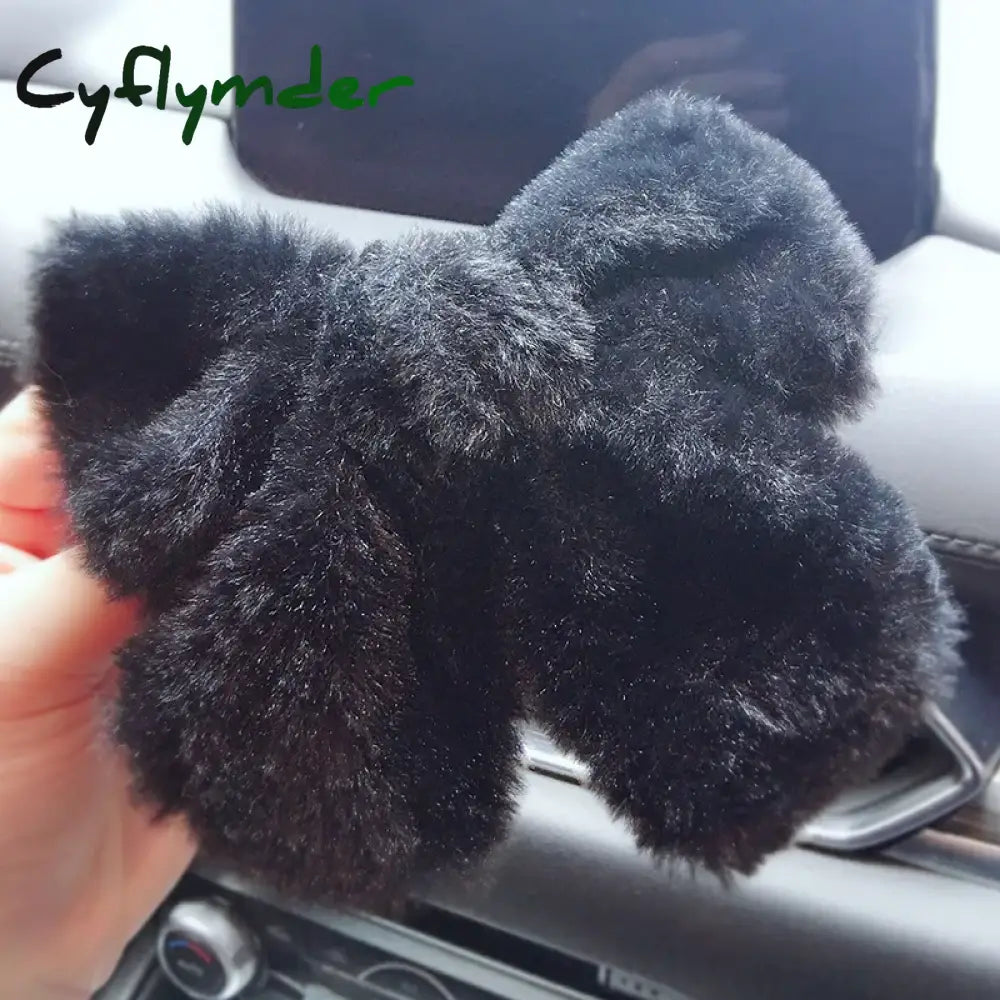 Cyflymder cute winter outfits Autumn/Winter Large Plush Hairbows Girls Hair Accessori Women Fashion Soft Warm Bowknot
