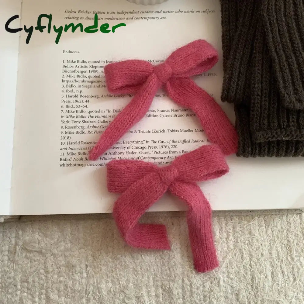 Cyflymder cute winter outfits Autumn/Winter Large Plush Hairbows Girls Hair Accessori Women Fashion Soft Warm Bowknot