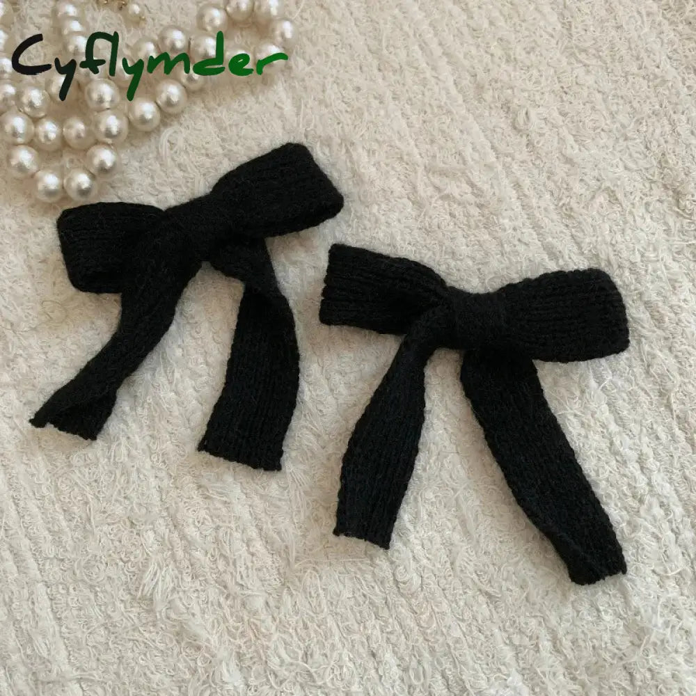 Cyflymder cute winter outfits Autumn/Winter Large Plush Hairbows Girls Hair Accessori Women Fashion Soft Warm Bowknot