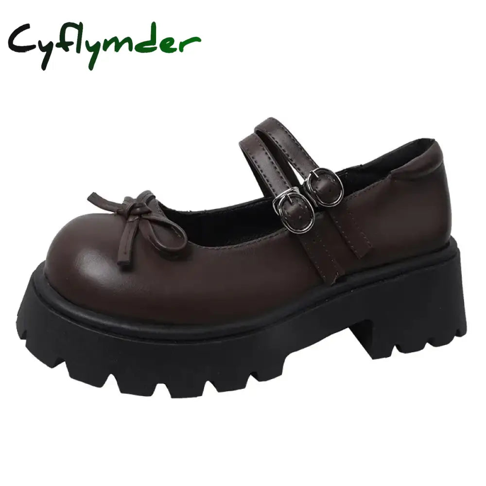 Cyflymder cute winter outfits Casual Woman Shoe Round Toe Shallow Mouth Pumps Platform All-Match Female Footwear