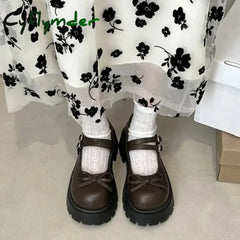 Cyflymder cute winter outfits Casual Woman Shoe Round Toe Shallow Mouth Pumps Platform All-Match Female Footwear