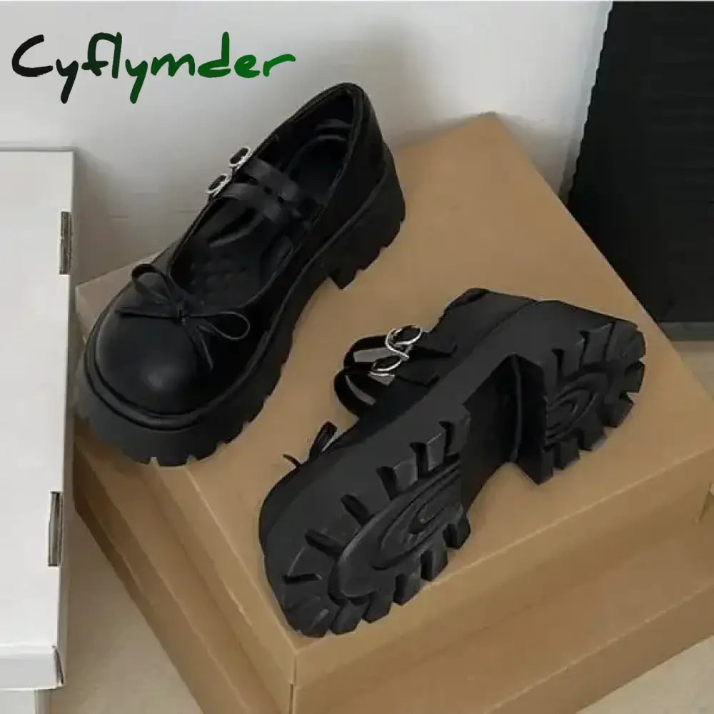 Cyflymder cute winter outfits Casual Woman Shoe Round Toe Shallow Mouth Pumps Platform All-Match Female Footwear